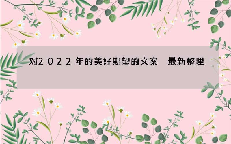 对2022年的美好期望的文案 最新整理